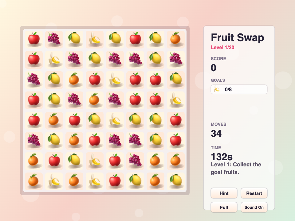 Fruit Swap match 3 game preview